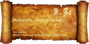 Matusch Zseraldina névjegykártya